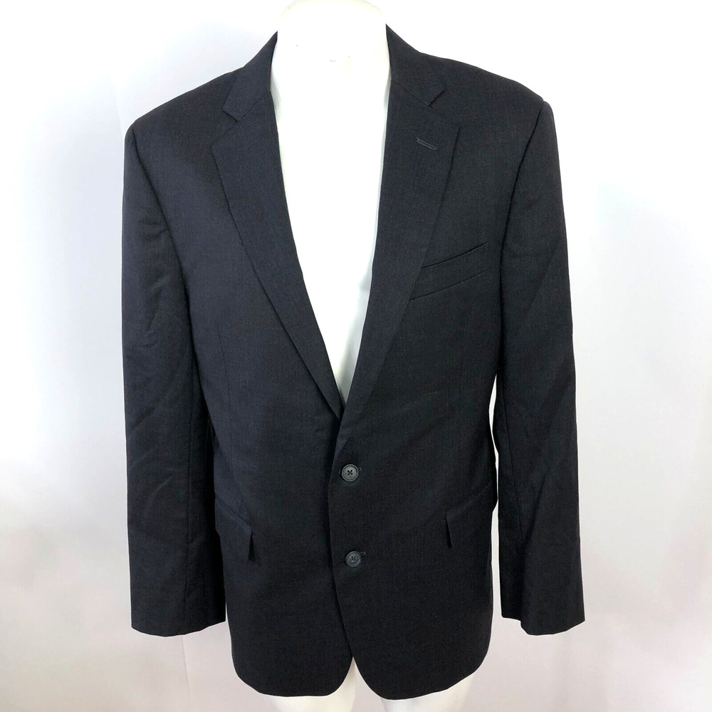 Brooks Brothers 1818 Regent 40L Long 100% Wool Sport Coat Jacket Dark Gray
